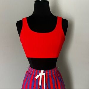 ‘Better Be’ Red Ribbed Crop Tank Top